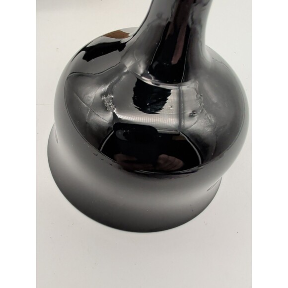 Vtg Solid Black Sherbet Dish Onyx Glass Coupe Set Of 2 - Picture 4 of 4